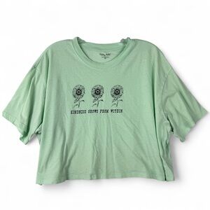 Pretty Rebel Women's Cropped Tee Womens XS Mint Green Kindness Grows From Within